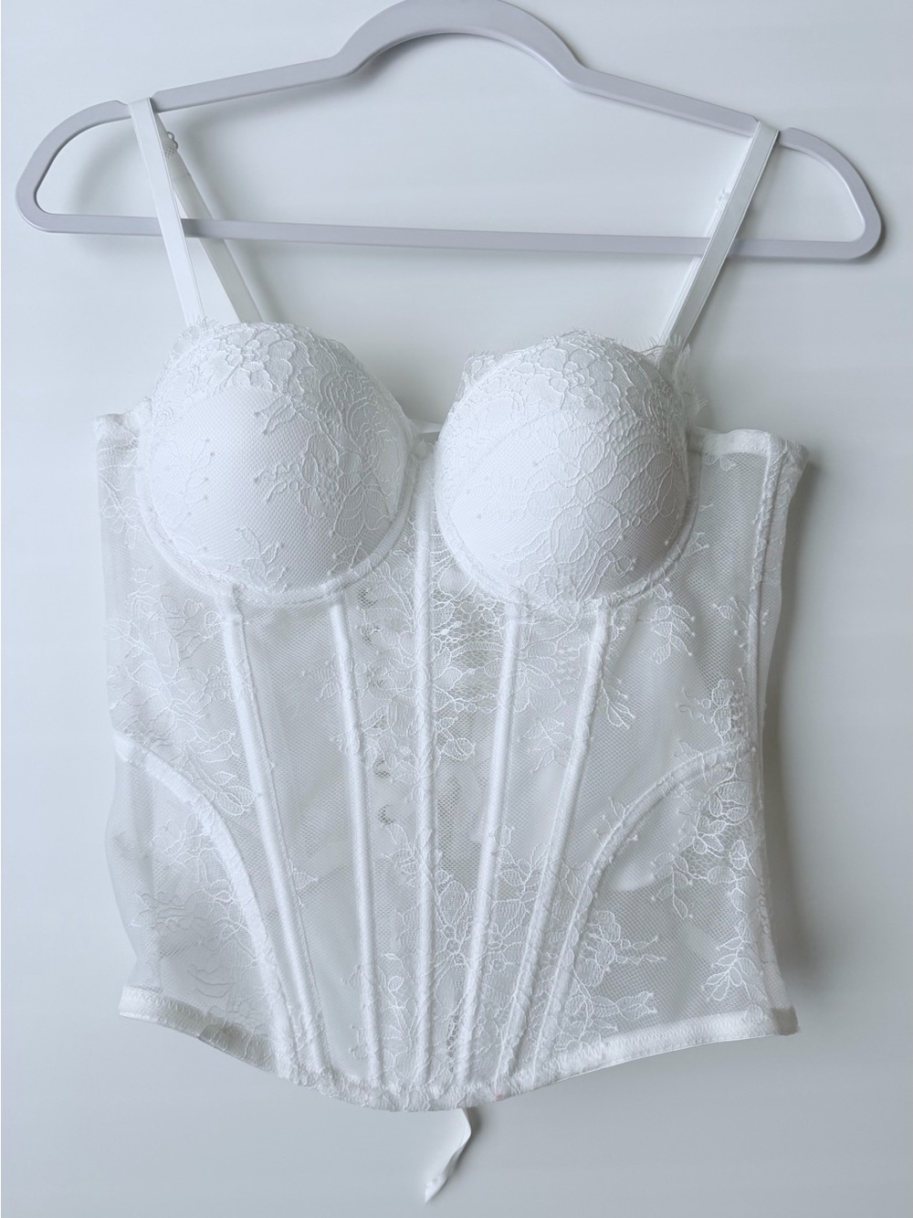 White Lace Bustier Corset Top - Women's Shapewear